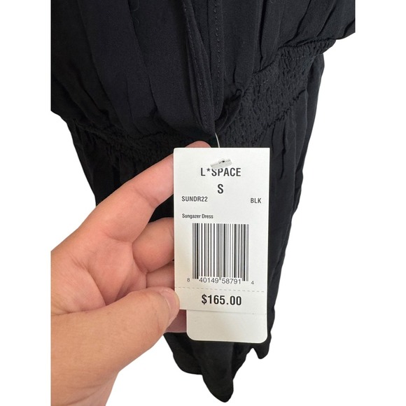 L*Space Women's Black Sungazer Maxi Dress Small Rayon Vacation Boho Resort - Picture 5 of 9